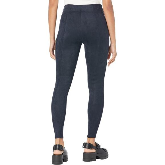 SPANX Women's Navy Blue High Waist Pull On Faux Suede Leggings Stretch Casual M - Picture 2 of 9